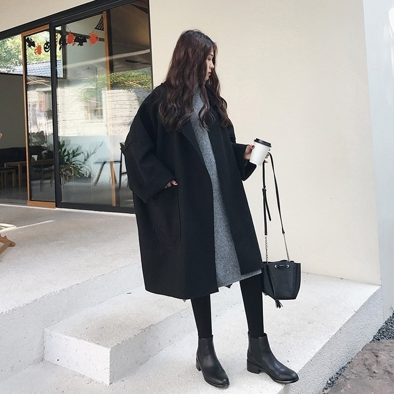 EOS | Eleganter Lockerer Woll Trenchcoat für