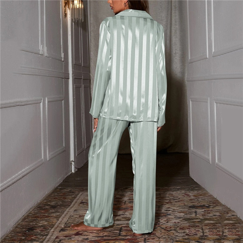 EOS | Set Langarm Button Up Lounge Set Satin EOS | Set