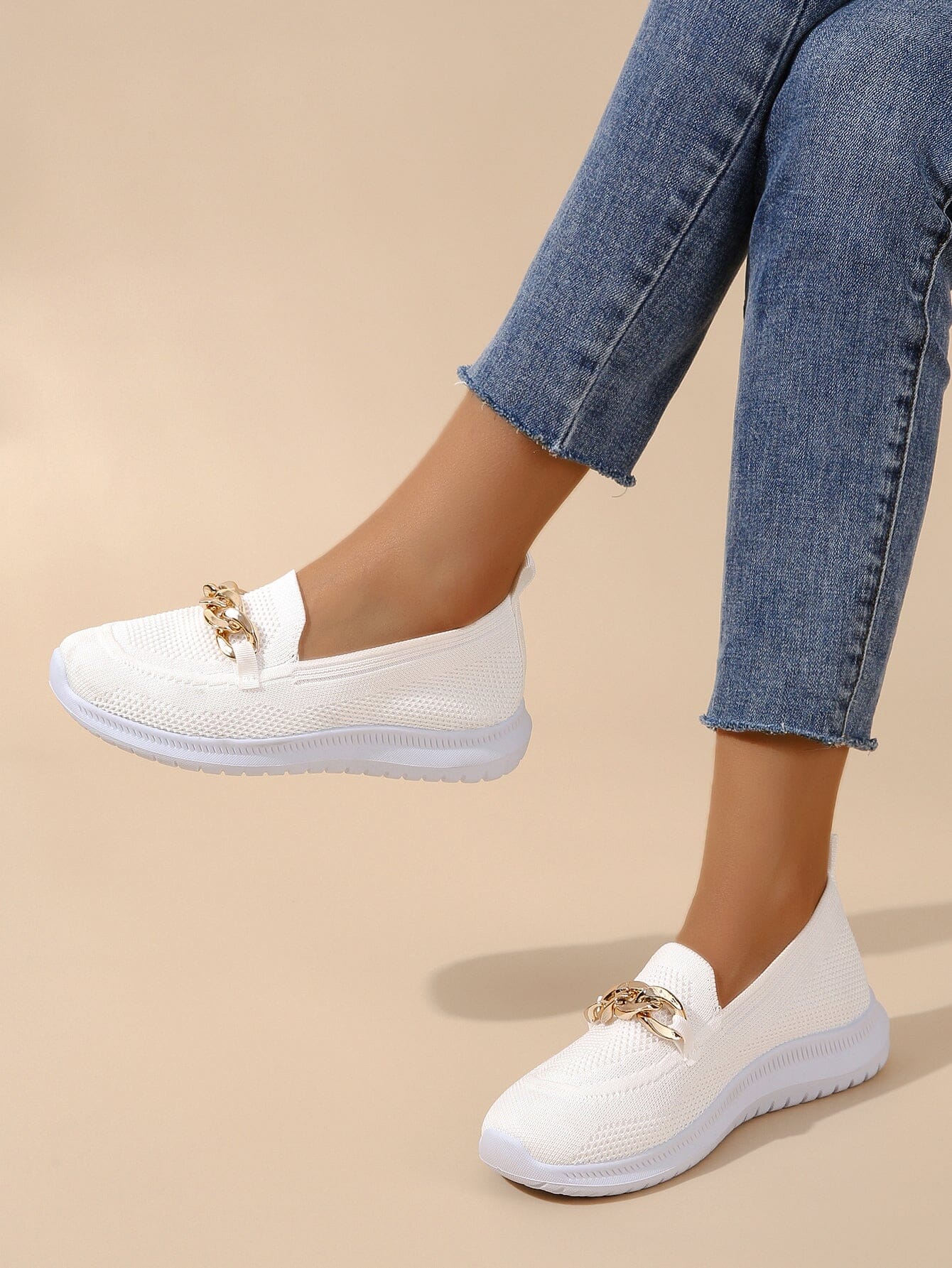 EOS | Sneaker Mesh Metallkette Walking Schuhe Damen Sneaker