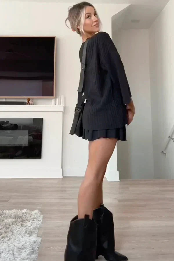 EOS | aus Strickjacke und Minirock EOS | aus Rock und Bluse Zweiteiler für Damen