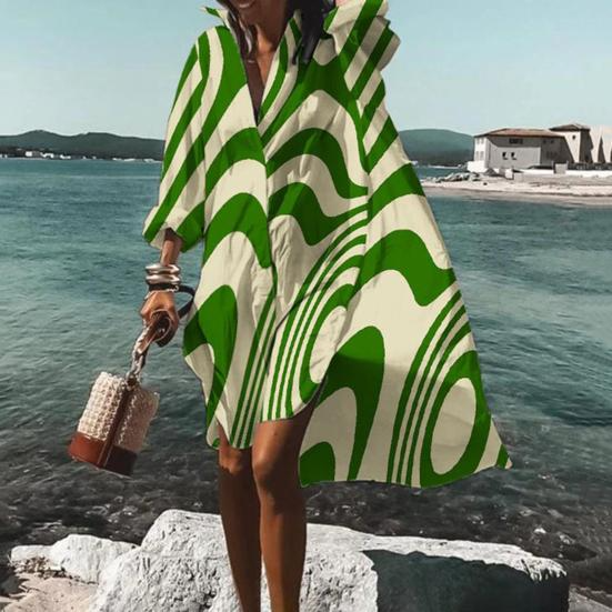 EOS | Lose Passform Lange Ärmel Kurzes Kleid Shirtkleid