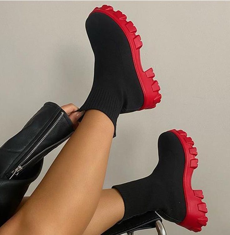 EOS | Klobig Plateau Sockenstiefel Damenstiefel