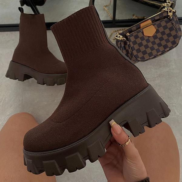 EOS | Klobig Plateau Sockenstiefel Damenstiefel