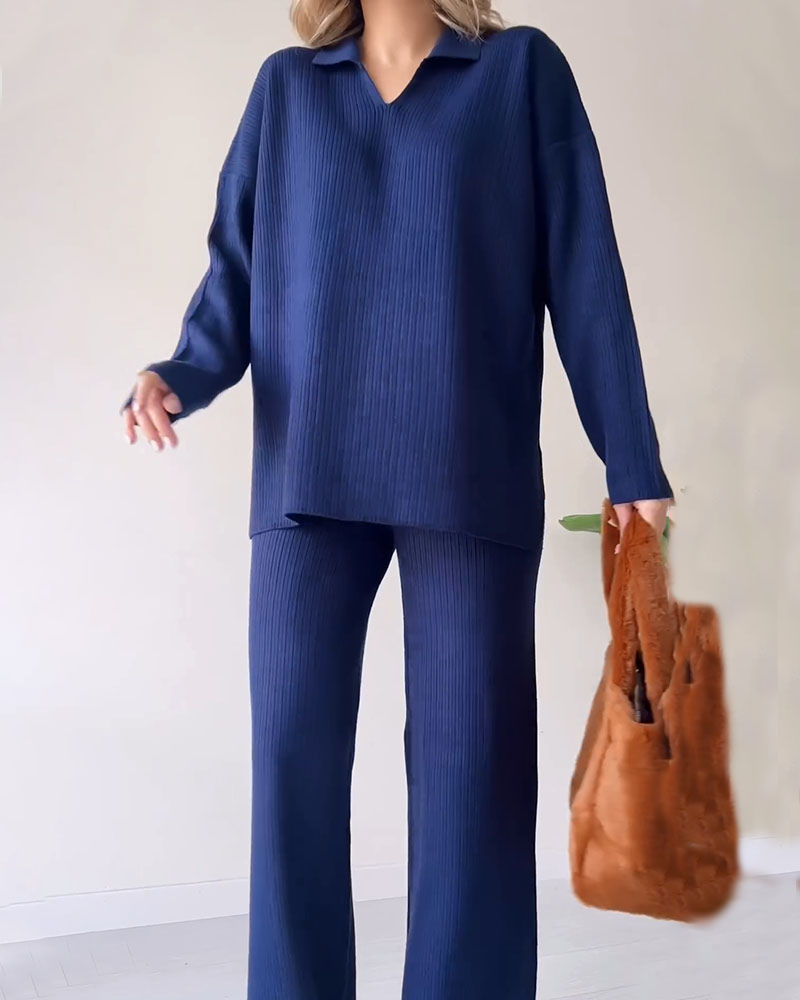 EOS | Set Weite Hosenbeine Oversize Pullover Loungewear Set EOS | Set für Damen