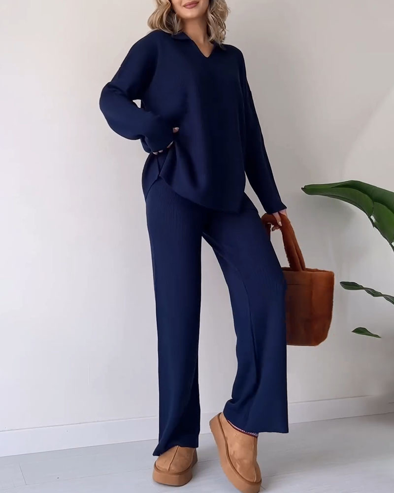 EOS | Set Weite Hosenbeine Oversize Pullover Loungewear Set EOS | Set für Damen