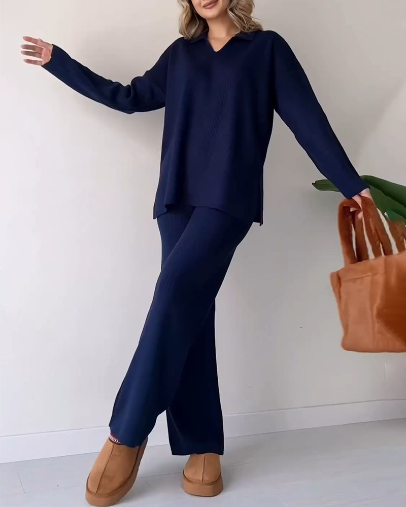 EOS | Set Weite Hosenbeine Oversize Pullover Loungewear Set EOS | Set für Damen