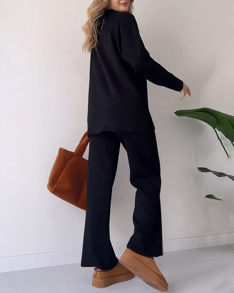EOS | Set Weite Hosenbeine Oversize Pullover Loungewear Set EOS | Set für Damen