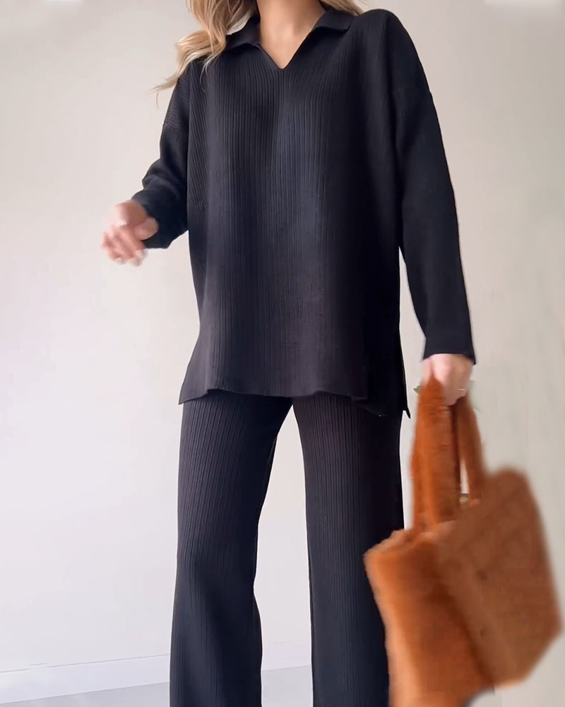 EOS | Set Weite Hosenbeine Oversize Pullover Loungewear Set EOS | Set für Damen