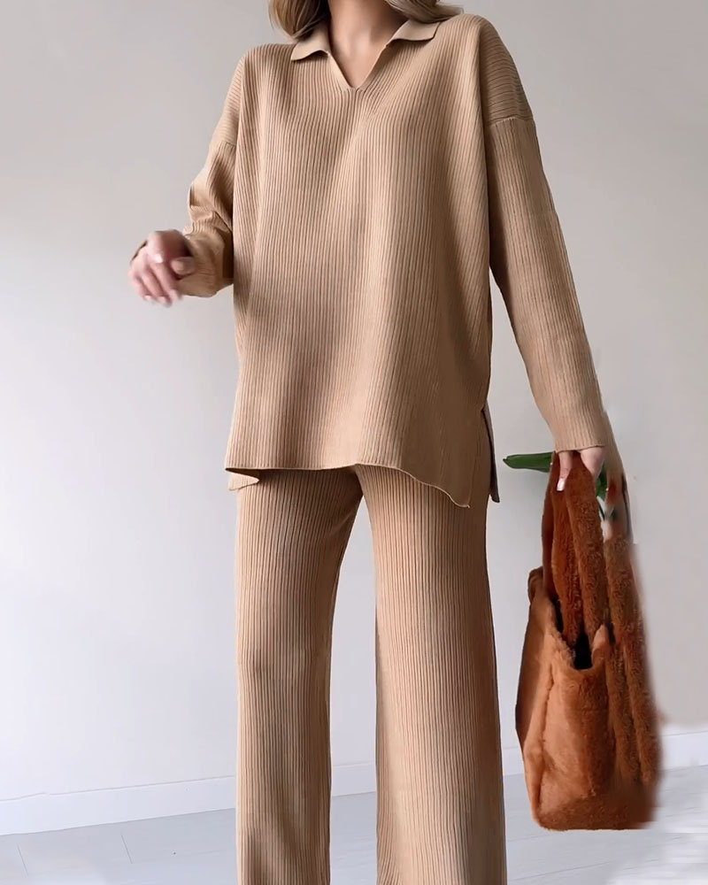 EOS | Set Weite Hosenbeine Oversize Pullover Loungewear Set EOS | Set für Damen