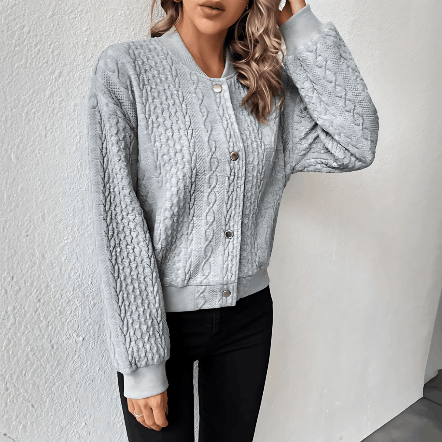 EOS | Strickjacke im Bomberjackenstil mit Knöpfen