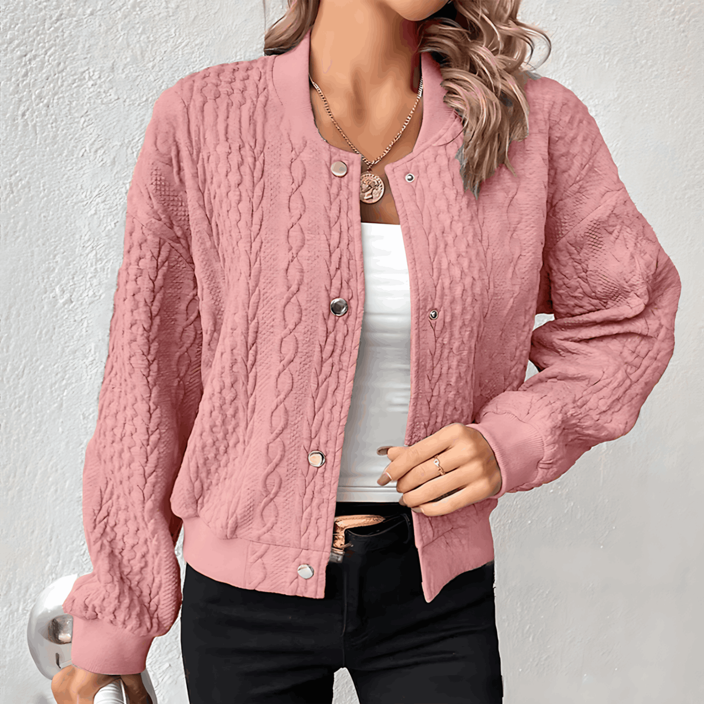 EOS | Strickjacke im Bomberjackenstil mit Knöpfen