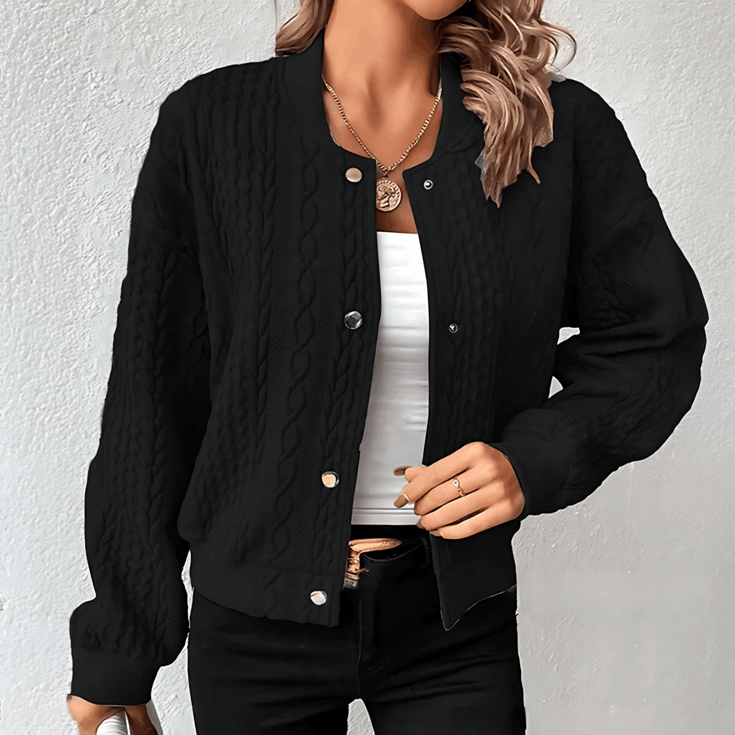 EOS | Strickjacke im Bomberjackenstil mit Knöpfen