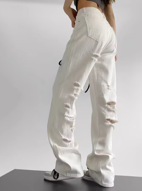 EOS | Jeans lockere Passform gerade geschnittenes Bein hoch geschnittene Jeans Damenjeans
