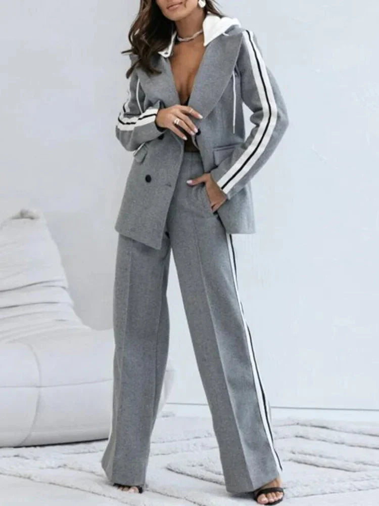 EOS | Set Casual Weites Bein Blazer Set Co Ord Set Frauen