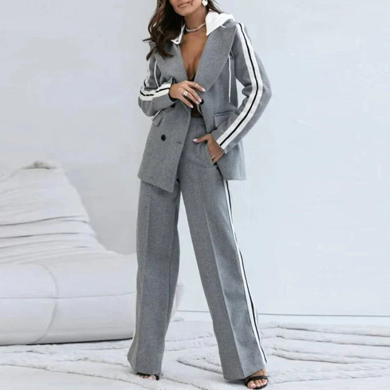 EOS | Set Casual Weites Bein Blazer Set Co Ord Set Frauen