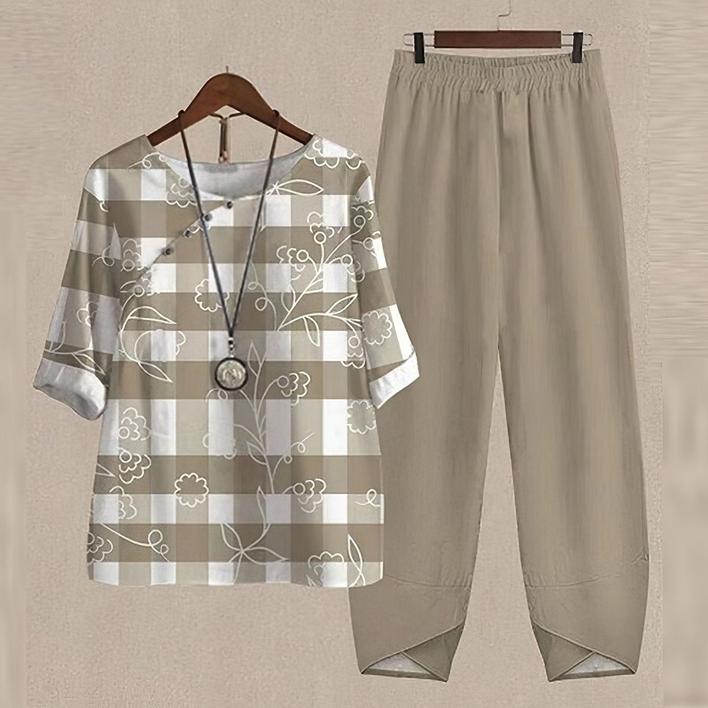 EOS | Set Damen Freizeitkleidung mit kurzen Ärmeln und lockerer Passform Sommerkleidung Set