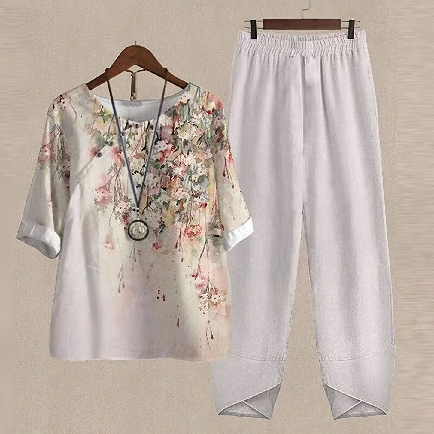 EOS | Set Damen Freizeitkleidung mit kurzen Ärmeln und lockerer Passform Sommerkleidung Set
