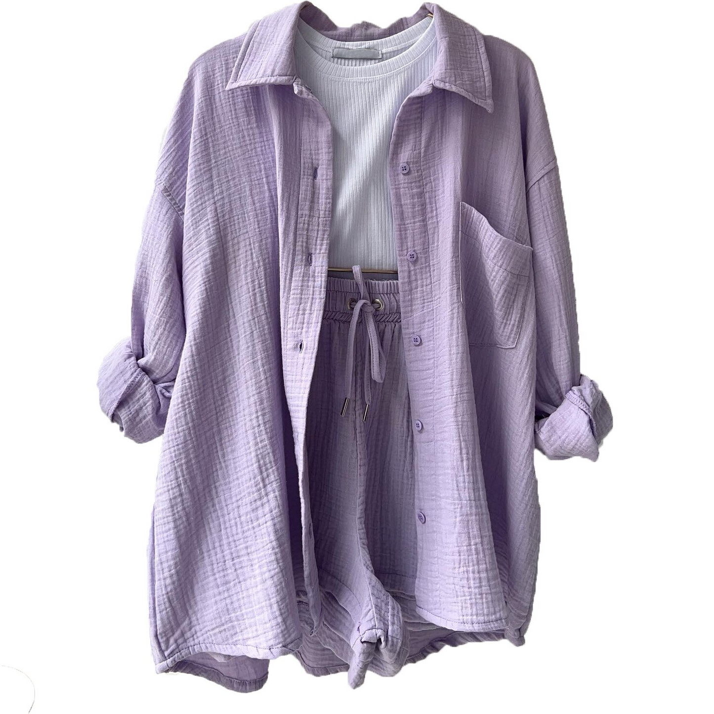EOS | Set Lose Passform Sommer Lounge Set Leinen Set Womens