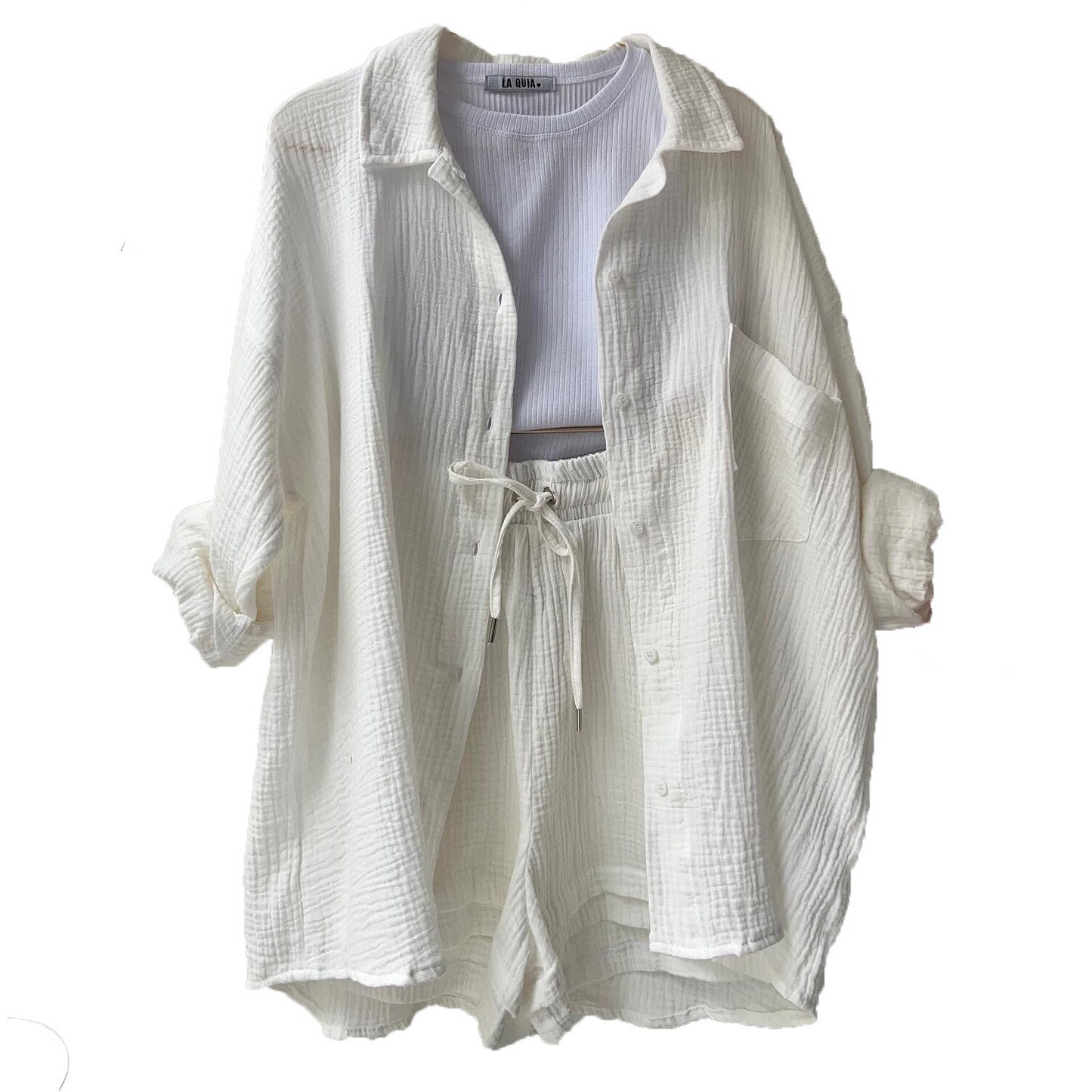 EOS | Set Lose Passform Sommer Lounge Set Leinen Set Womens