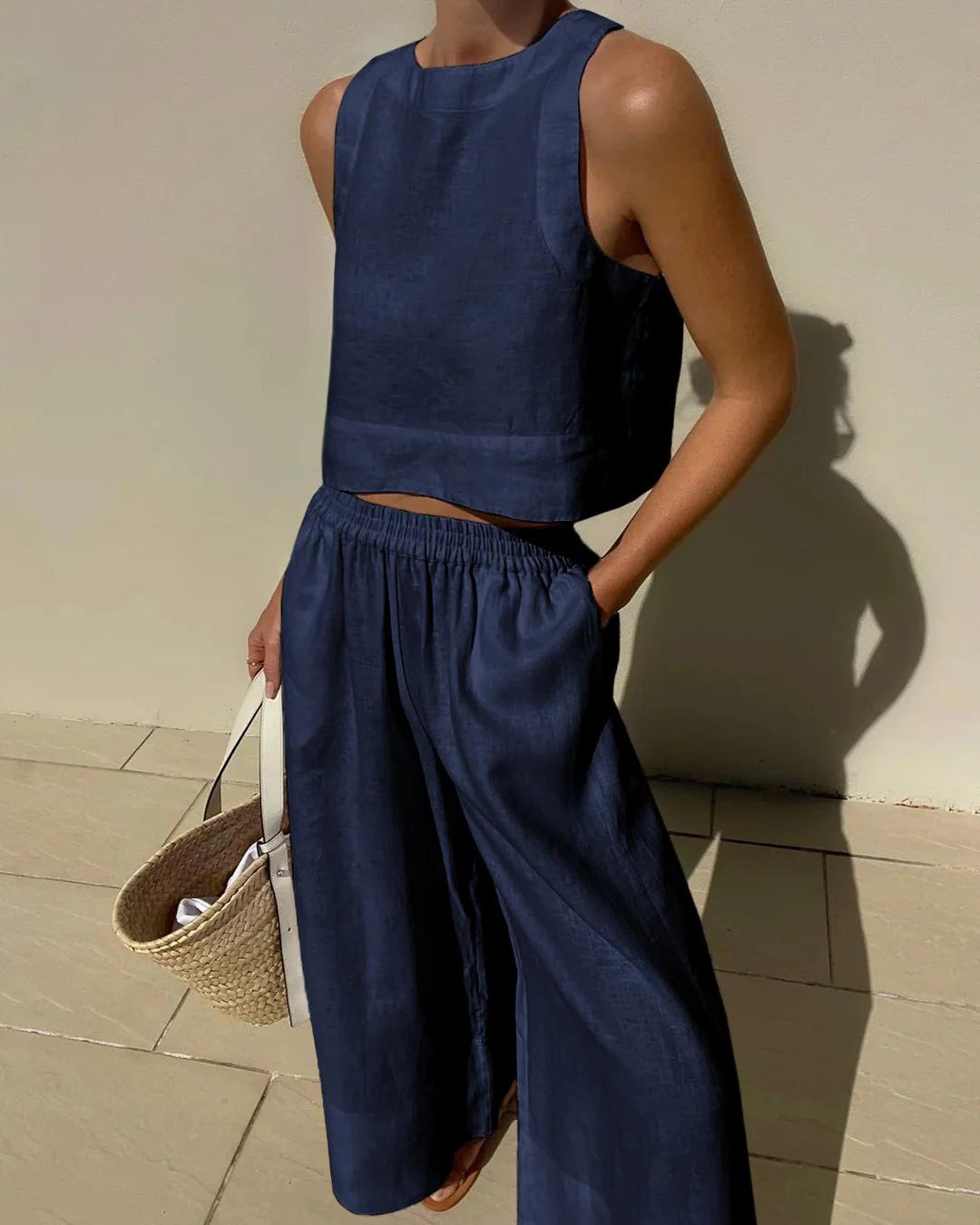 EOS | Set Passendes Crop Top und weite Hose für Frauen für den Sommer