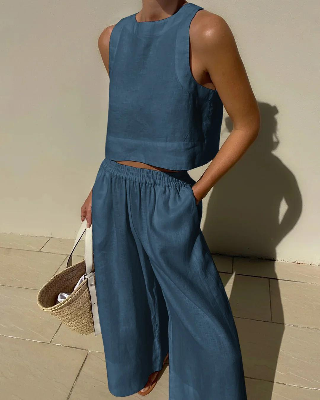 EOS | Set Passendes Crop Top und weite Hose für Frauen für den Sommer