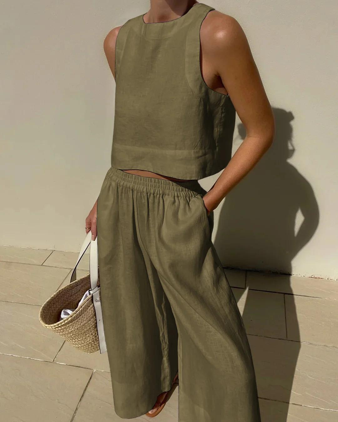 EOS | Set Passendes Crop Top und weite Hose für Frauen für den Sommer