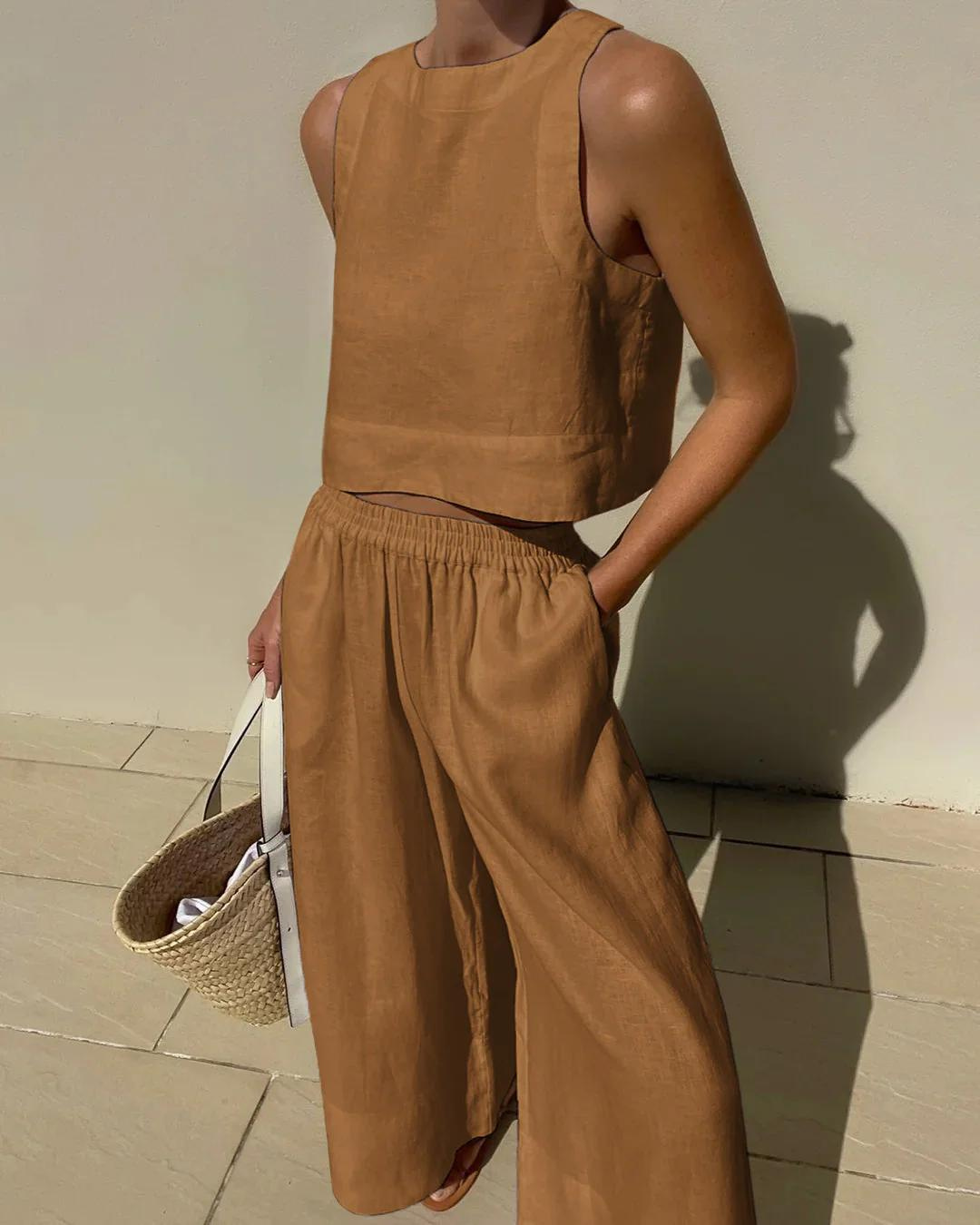 EOS | Set Passendes Crop Top und weite Hose für Frauen für den Sommer