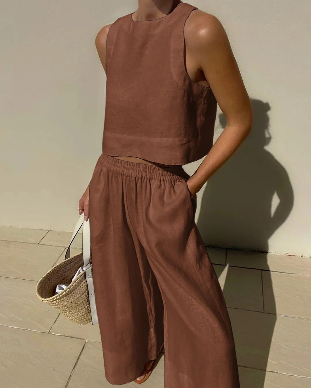 EOS | Set Passendes Crop Top und weite Hose für Frauen für den Sommer