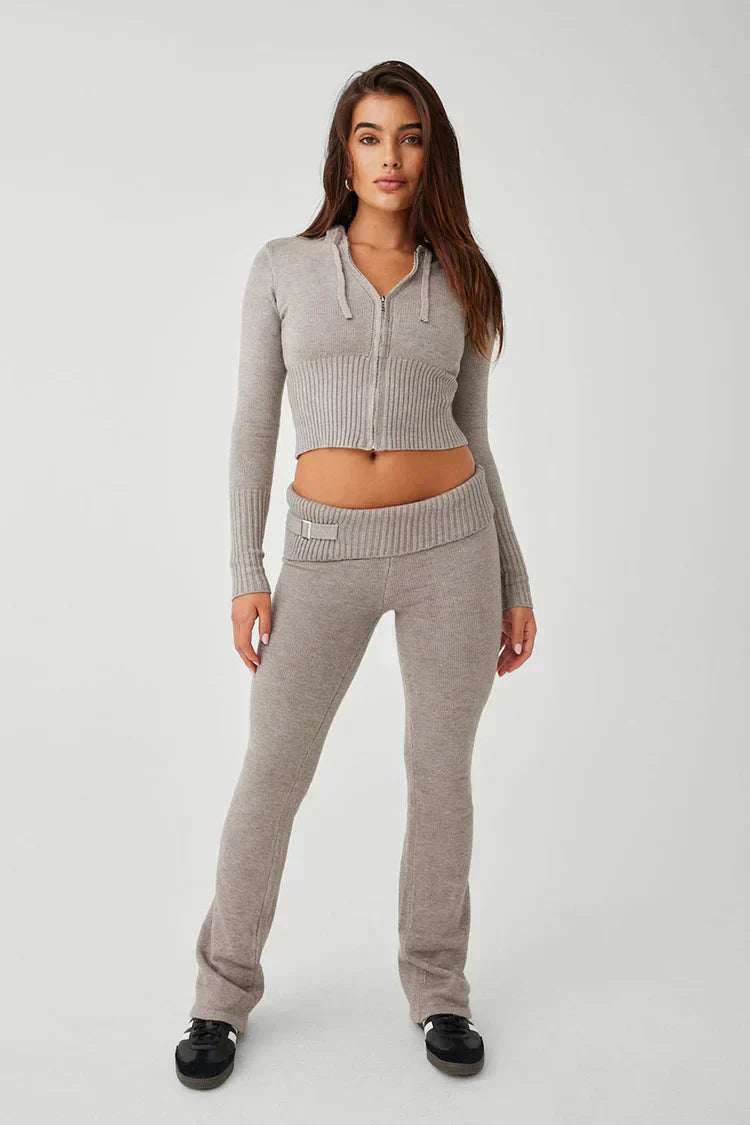 EOS | Strick Set Kapuzenjacke Strick Cardigan Strick Set Loungewear für Damen