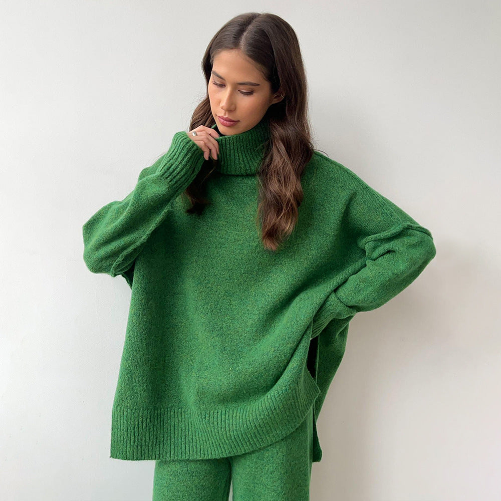 EOS | Strick Set Oversize Pullover Hose mit weitem Bein Set in passenden Farben Loungewear für Damen