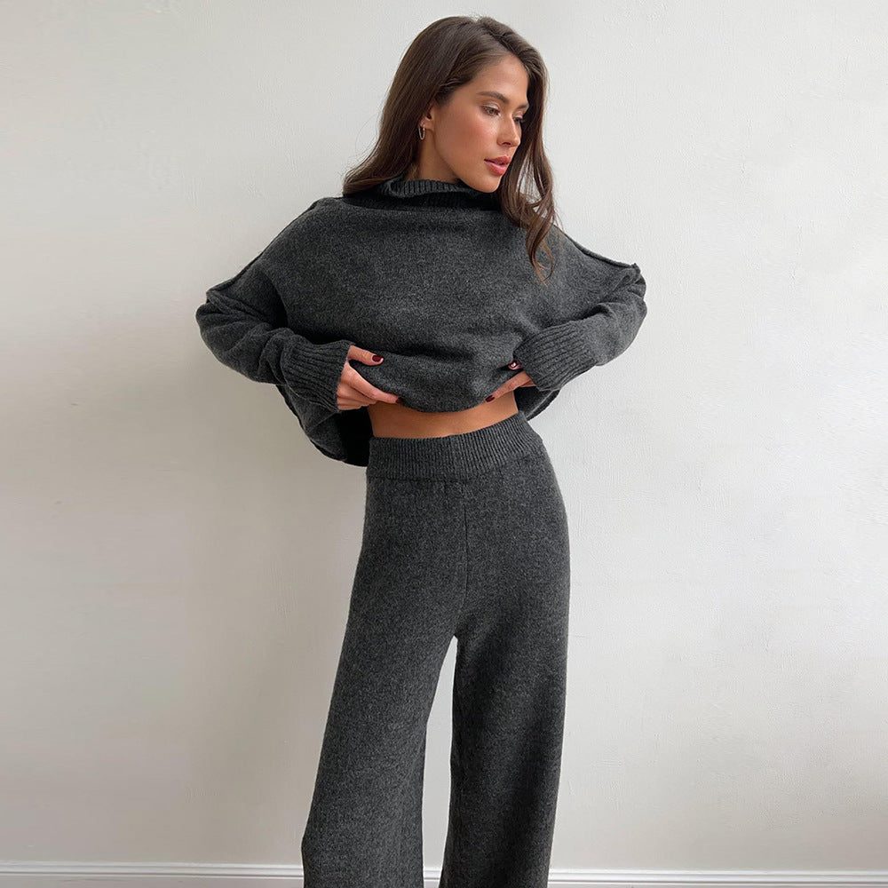 EOS | Strick Set Oversize Pullover Hose mit weitem Bein Set in passenden Farben Loungewear für Damen