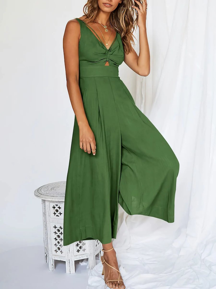 EOS | V-Ausschnitt Hochtaillierter Jumpsuit