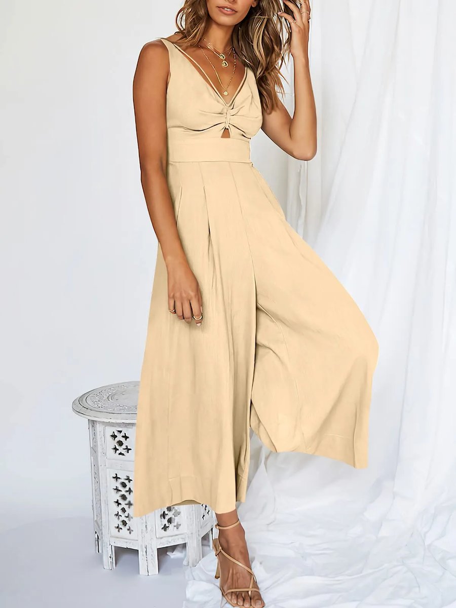 EOS | V-Ausschnitt Hochtaillierter Jumpsuit