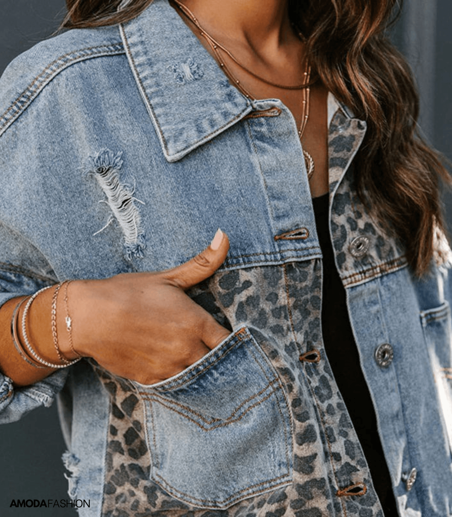 EOS | Jeansjacke mit Leopardenmuster