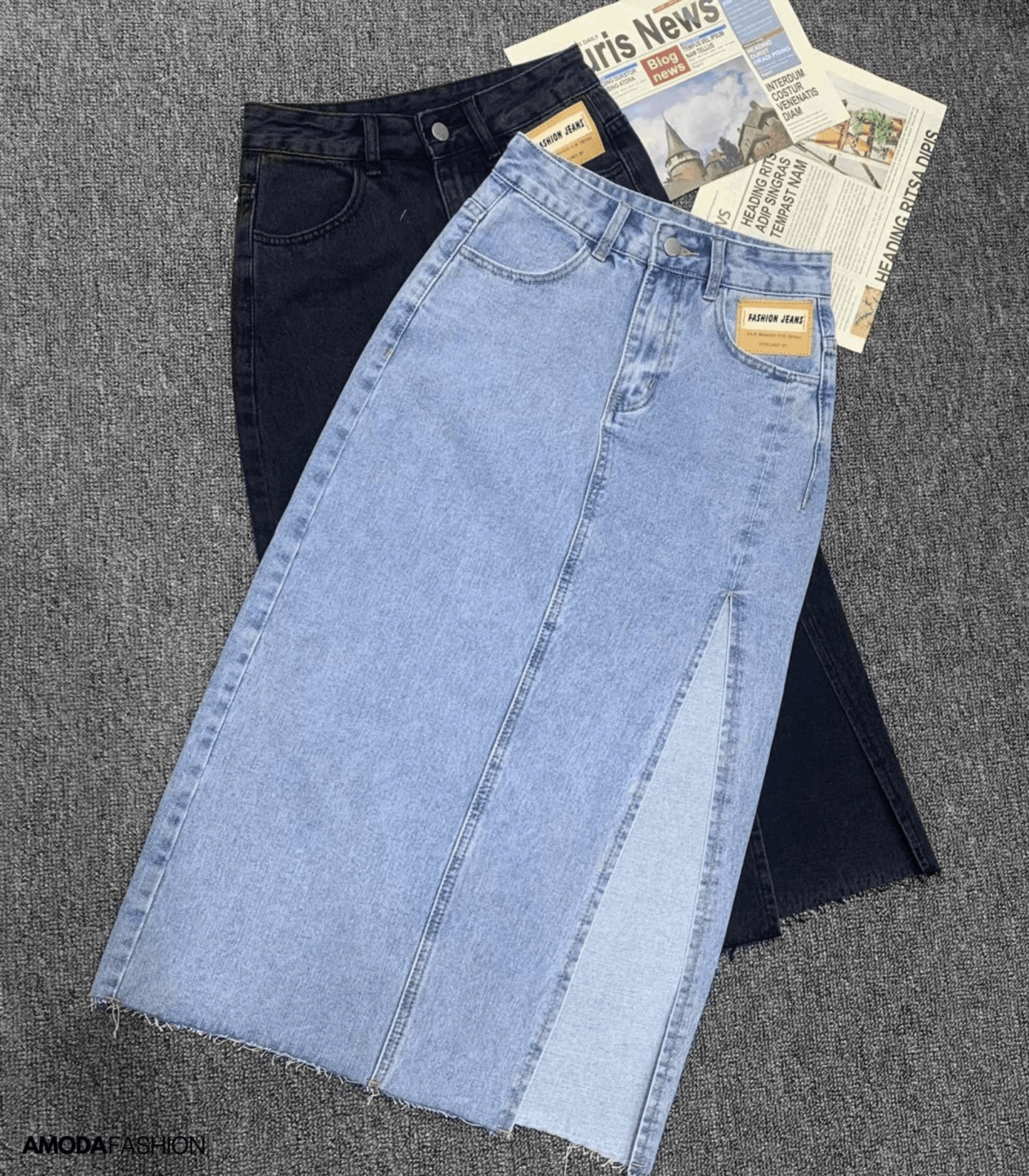 EOS | Langer Bleistift-Denimrock mit Seitenschlitz