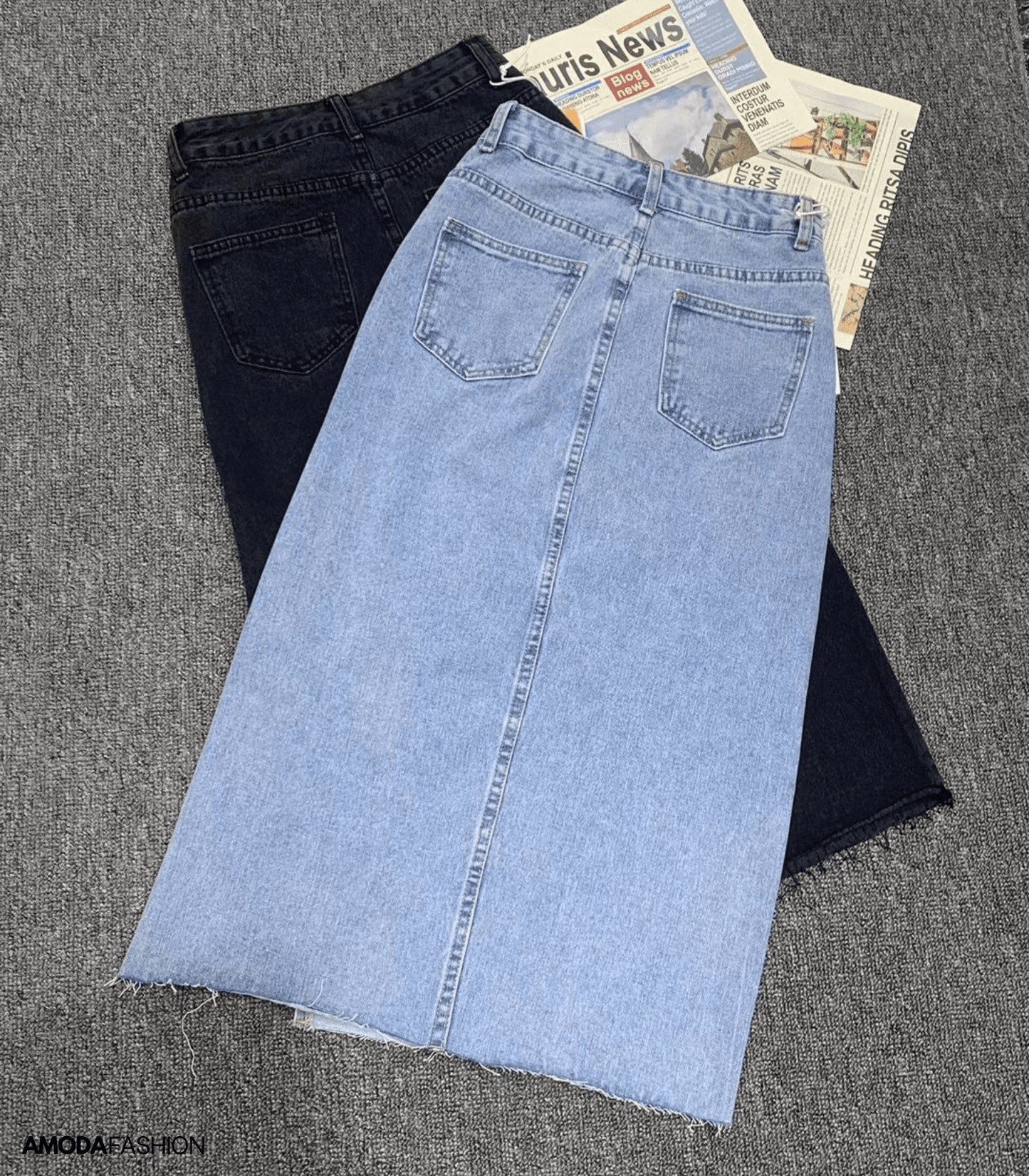 EOS | Langer Bleistift-Denimrock mit Seitenschlitz