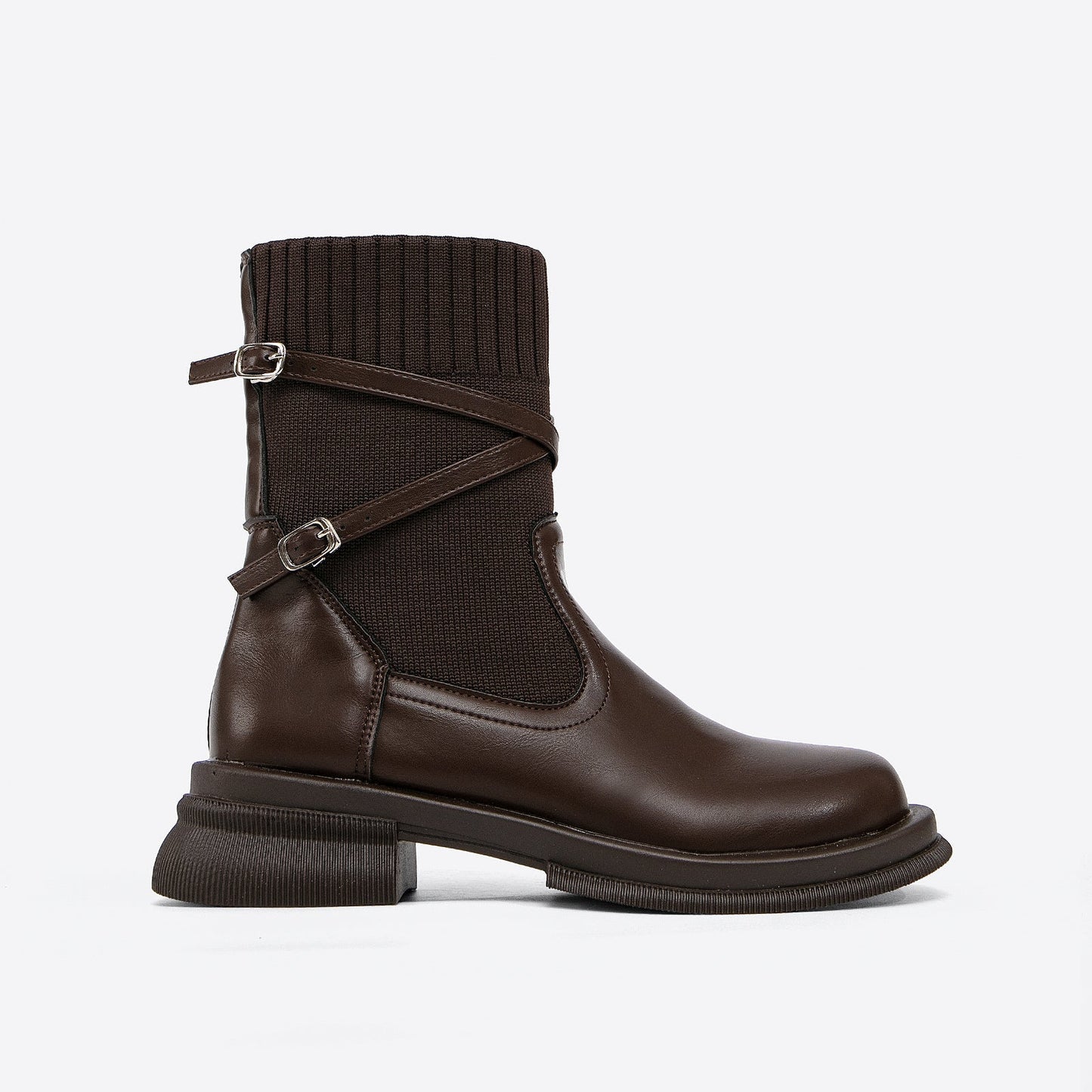 EOS | Elegante braune Stiefeletten mit Wickelriemen