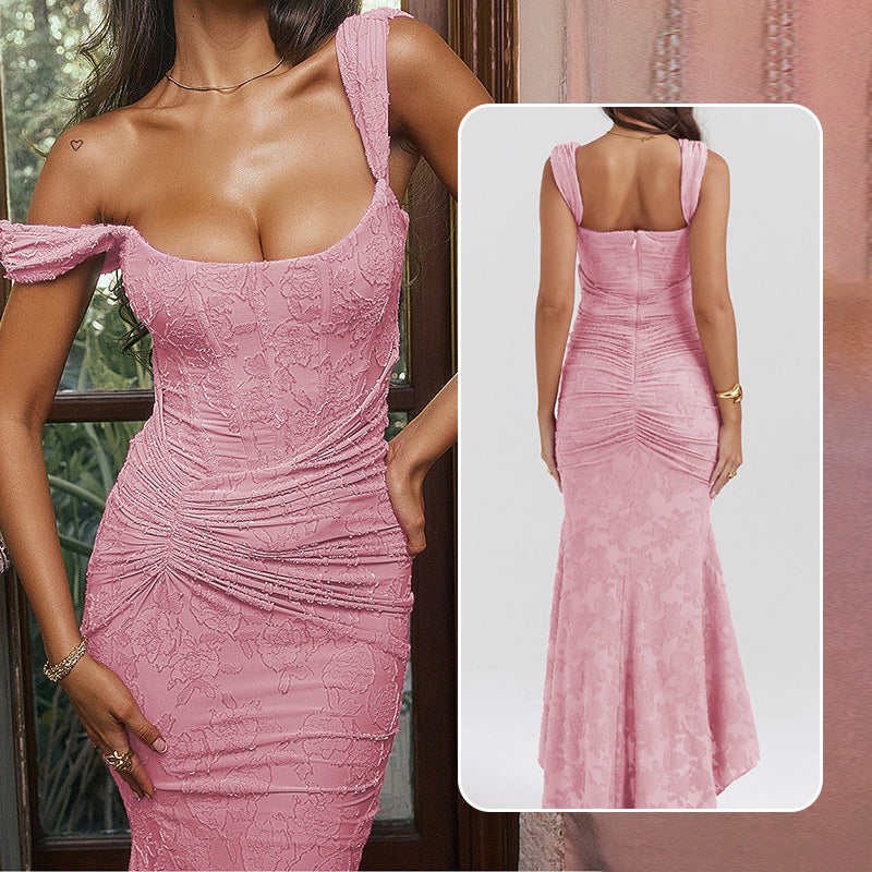 EOS | Sexy ärmelloses langes Fischschwanz-Kleid aus Jacquard