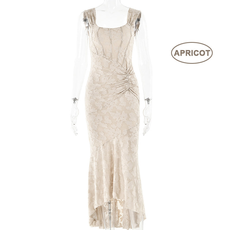 EOS | Sexy ärmelloses langes Fischschwanz-Kleid aus Jacquard