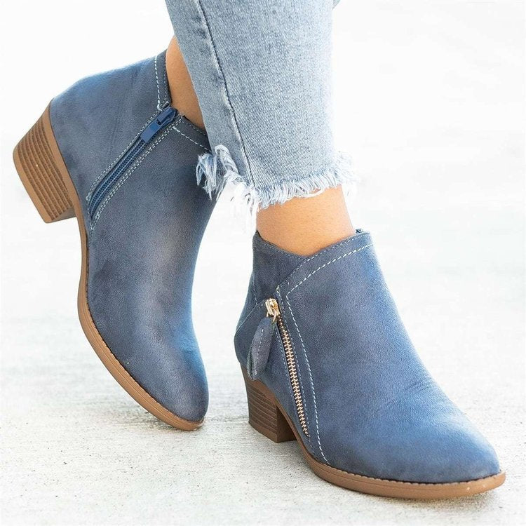 EOS | Bequeme halbhohe Lederstiefeletten für Damen