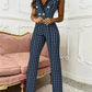 EOS | Jumpsuit mit V-Ausschnitt und Hahnentrittmuster