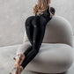 EOS | Damen PU Halb-Reißverschluss Peach Booty Jumpsuit
