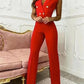 EOS | Jumpsuit mit V-Ausschnitt und Hahnentrittmuster