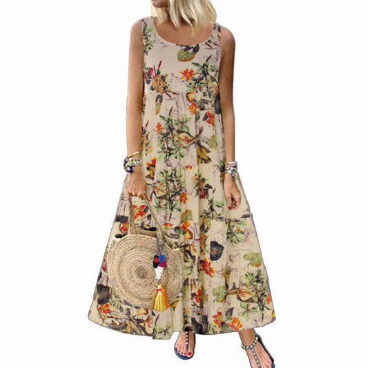EOS | Luftiges bedrucktes ärmelloses florales Sommerkleid