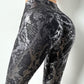 EOS | Damen Leggings mit hoher Taille und bronziertem Schlangenhautmuster