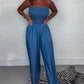 EOS | Ärmelloser Jumpsuit mit Plissierung und einfarbigen Taschen