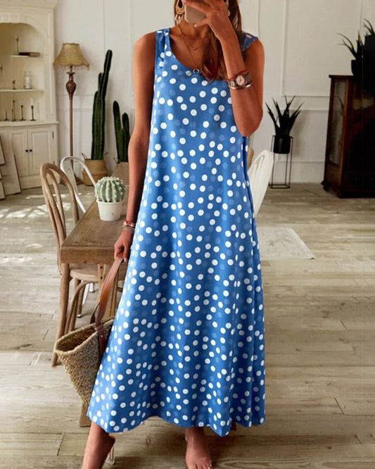EOS | Blaues Pünktchen Sommerkleid