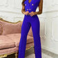 EOS | Jumpsuit mit V-Ausschnitt und Hahnentrittmuster