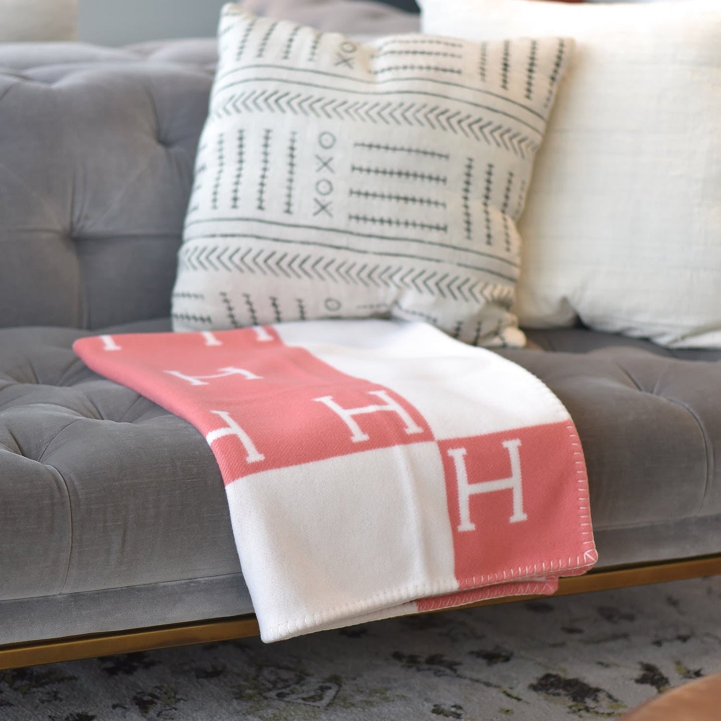 EOS | Couture Luxus Baumwoll-Sofaüberwurf für Wohnzimmer oder Schlafzimmer