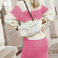 EOS | Damen Freizeit Rippenstrickpullover und Uni Midirock Set